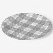 Black and White Buffalo Plaid Pappteller (Schrägansicht)