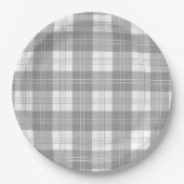 Black and White Buffalo Plaid Pappteller (Vorderseite)