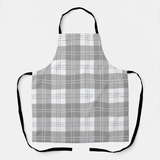 Black and White Buffalo Plaid Schürze (Vorderseite)