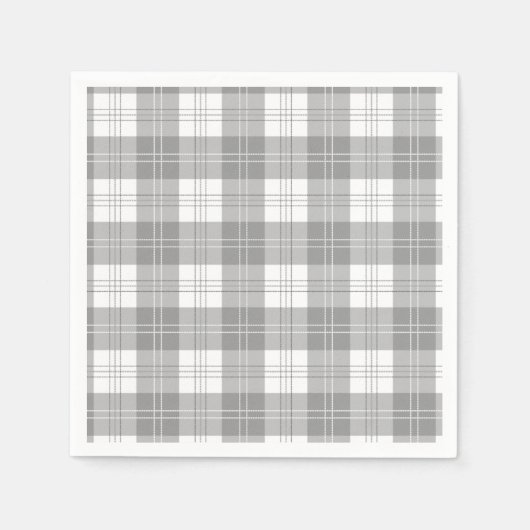 Black and White Buffalo Plaid Serviette (Vorderseite)