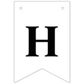 Black And White Bunnies Happy Easter Text Wimpelkette (Dritte Fahne)