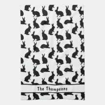 Black And White Bunny Shapes And Name Easter