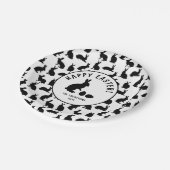 Black And White Bunny Shapes Modern Easter Pappteller (Schrägansicht)