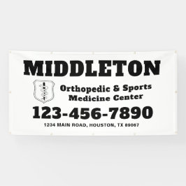 Black and White Business Banner with Logo