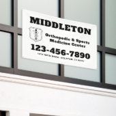 Black and White Business Banner with Logo (Äußeres Gebäude)