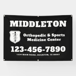 Black and White Business Banner with Logo