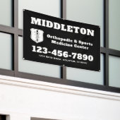 Black and White Business Banner with Logo (Äußeres Gebäude)