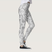 Black and White Butterfly Paisley Leggings (Rechts)