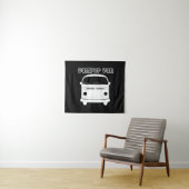 Black and White Camper Van Wall Tapestry Wandteppich (Beispiel (Horizontal))