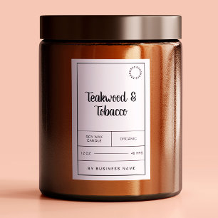 Black and White Candle Product Label Stickers Lebensmitteletikett