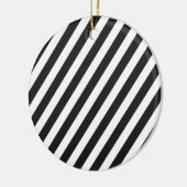 Black and White Candy Stripe Design Ornament (Links)
