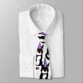 Black and White Cat Celebration Tie Krawatte (Gebunden)