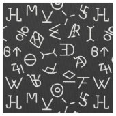 Black and White Cattle Brands Fabric Stoff (Nahaufnahme)