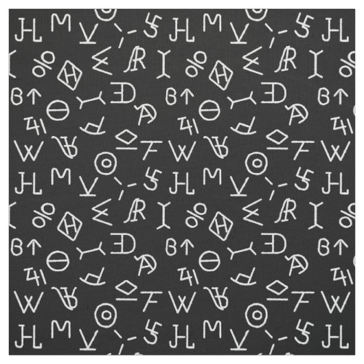 Black and White Cattle Brands Fabric Stoff (Muster)