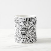 Black And White Chamomile Coffee Mug Kaffeetasse (Mittel)