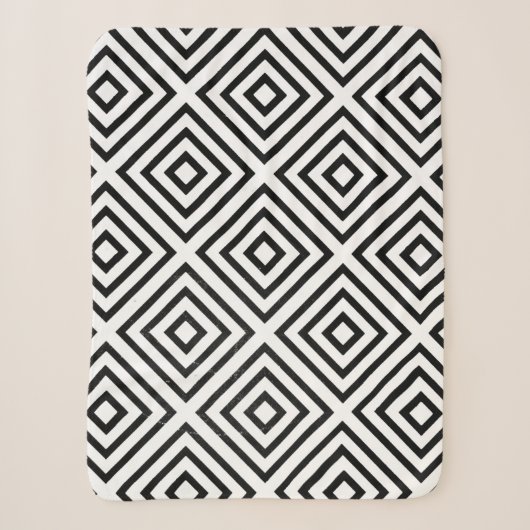 Black and white checked digital wallpaper sherpadecke (Vorderseite)