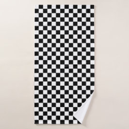 Black and white checkerboard pattern  badhandtuch set