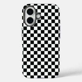 Black and white checkerboard pattern  iPhone 16 hülle