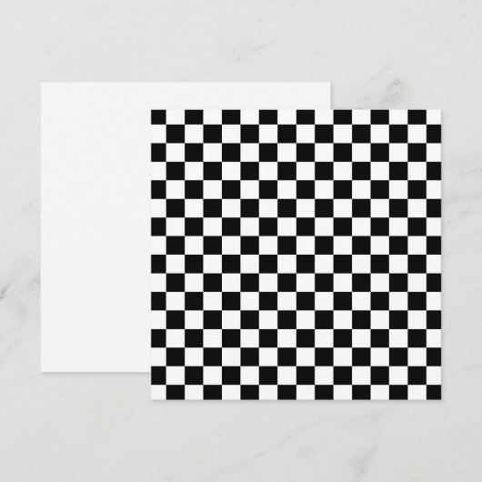 Black and white checkerboard pattern dankeskarte (Vorne/Hinten)