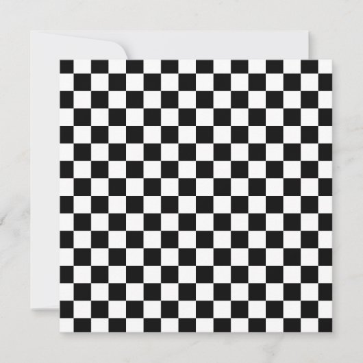 Black and white checkerboard pattern  dankeskarte (Vorderseite)