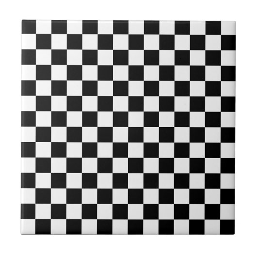 Black and white checkerboard pattern  fliese (Vorderseite)