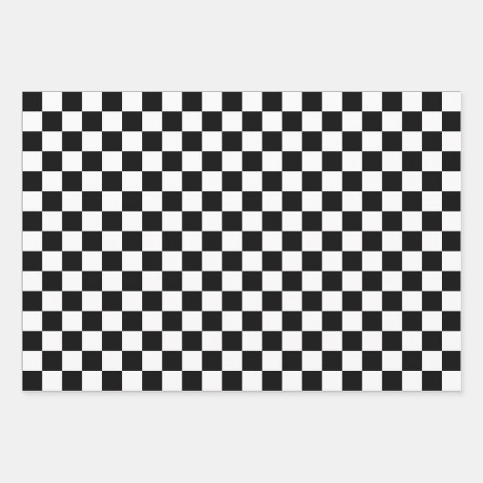 Black and white checkerboard pattern  geschenkpapier set (Vorderseite 3)