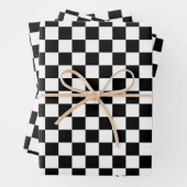 Black and white checkerboard pattern geschenkpapier set (Beispiel)