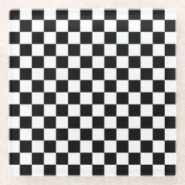 Black and white checkerboard pattern  glasuntersetzer