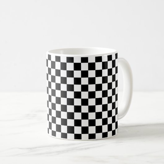 Black and white checkerboard pattern  kaffeetasse (VorderseiteRechts)