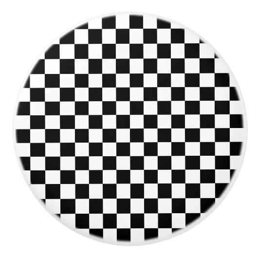 Black and white checkerboard pattern  keramikknauf (Vorderseite)