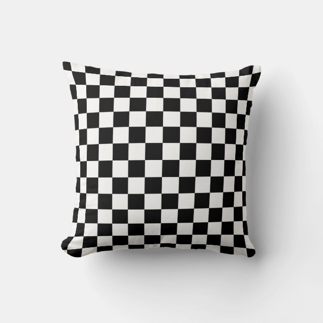Black and white checkerboard pattern  kissen (Vorderseite)
