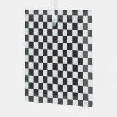 Black and white checkerboard pattern  ornament aus glas (Vorderseite links)