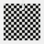 Black and white checkerboard pattern  ornament aus glas (Rückseite)