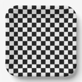 Black and white checkerboard pattern  pappteller (Vorderseite)