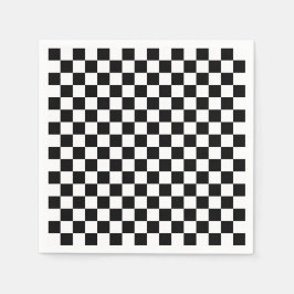 Black and white checkerboard pattern  serviette