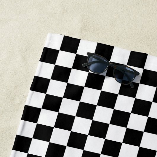 Black and white checkerboard pattern  strandtuch (Beispiel)