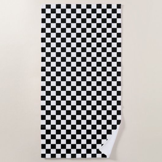 Black and white checkerboard pattern  strandtuch (Vorderseite)