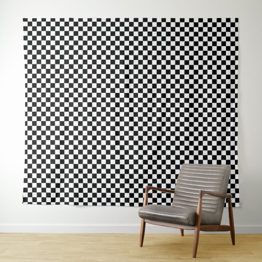 Black and white checkerboard pattern  wandteppich (Beispiel (Horizontal))