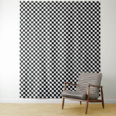 Black and white checkerboard pattern wandteppich (Beispiel)