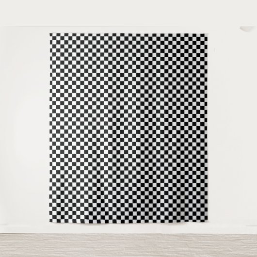 Black and white checkerboard pattern wandteppich (Vorderseite)