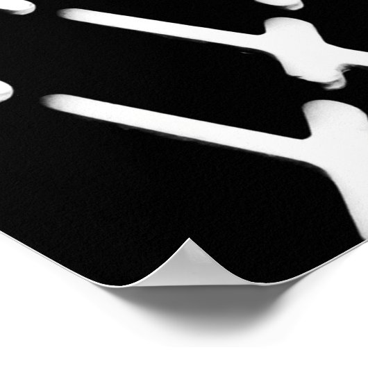 Black and white checkered illustration poster (Ecke)