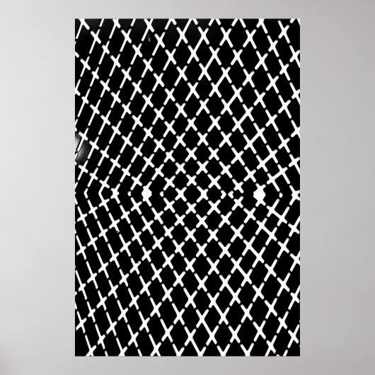 Black and white checkered illustration poster (Vorne)