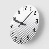 Black and White Checkered Pattern Clock Runde Wanduhr (Winkel)