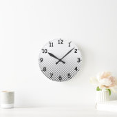 Black and White Checkered Pattern Clock Runde Wanduhr (Zuhause)