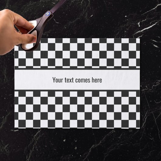 Black and white checkered seidenpapier