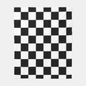 Black and White Checkered Square Pattern Fleecedecke (Vorderseite)