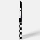 Black and White Checkered Striped Personalized Case-Mate iPhone Hülle (Rückseite / Links)