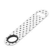 Black and White Chic Cute Cat Pattern Speedflaschenöffner (Vorderseite Schrägansicht)