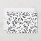 Black and White Chinoiserie Wedding RSVP Karte (Rückseite)