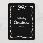 Black and White Christmas Menükarte (Rückseite)